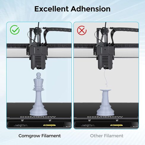 Comgrow PLA 3D Printer Filament, Durable and Stronger 3D Printer PLA Filament 1.75mm Fit Most 3D Printers, Dimensional Accuracy +/- 0.02 mm, 2LBS Spool PLA White Black in Kuwait