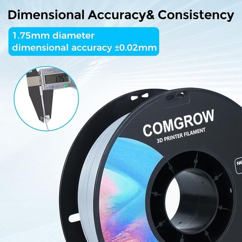 Comgrow PLA 3D Printer Filament, Durable and Stronger 3D Printer PLA Filament 1.75mm Fit Most 3D Printers, Dimensional Accuracy +/- 0.02 mm, 2LBS Spool PLA White Black in Kuwait