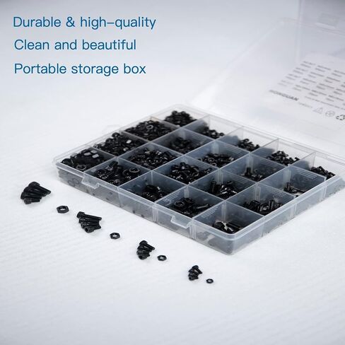 1640pcs M6 M5 M4 M3 Metric Screw Assortment,Metric Bolts and Nuts Kit Socket Head Screws 12.9 Hex Head Metric Screws Assortment Set with Case in Saudi Arabia