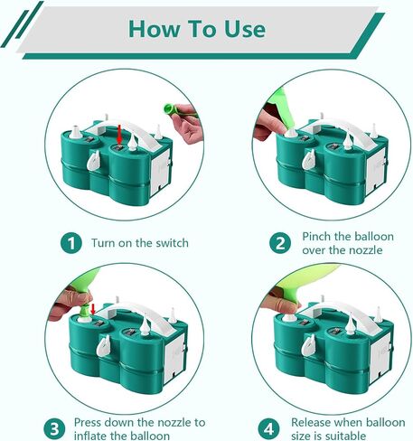 FunHot Electric Balloon Pump, Portable Dual Nozzle Air Pump for Balloons, 3-in-1 Balloons Blower Machine for Latex 260q Foil Balloon Inflator for Party Decoration in Saudi Arabia