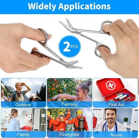 2PCs Medical Bandage Scissors for Nurse, High Grade Stainless Steel Surgical Trauma Shears, Nurse First Aid Accessories for Work, Nursing Scissors for EMTs, Paramedics, Nurses, Medical Students in Saudi Arabia
