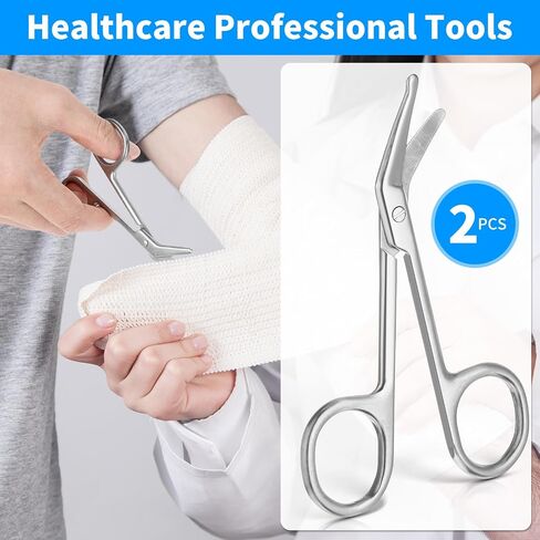2PCs Medical Bandage Scissors for Nurse, High Grade Stainless Steel Surgical Trauma Shears, Nurse First Aid Accessories for Work, Nursing Scissors for EMTs, Paramedics, Nurses, Medical Students in Saudi Arabia