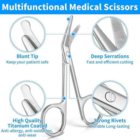 2PCs Medical Bandage Scissors for Nurse, High Grade Stainless Steel Surgical Trauma Shears, Nurse First Aid Accessories for Work, Nursing Scissors for EMTs, Paramedics, Nurses, Medical Students in Saudi Arabia