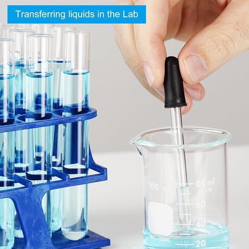 PATIKIL Eye Dropper, 2Pcs 1ml Glass Graduated Bent and Straight Tip Pipette Measured Dropper with Rubber Cap for Essential Oils, Lab Experiments, Clear and White in Saudi Arabia