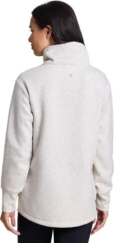 RBX Active Women's Fleece Sweatshirt with Pockets, Blended Cotton Fleece Tunic Pullover Relaxed Fit Cowl Neck Sweater in Kuwait