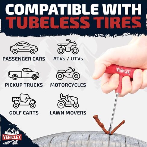 Vehiclex Black Tire Repair Plugs 30pcs - Tire Plugs Heavy Duty Refill Kit for Emergency Repairs in Saudi Arabia