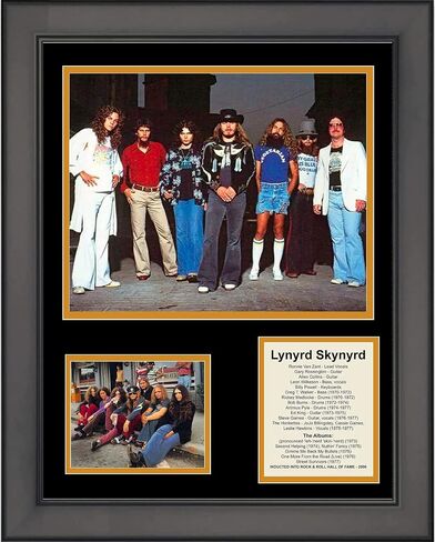 HOFSM.COM Hall of Fame Sports Memorabilia Framed Lynyrd Skynyrd Discography 11"x14" Music Three Photo Collage in Saudi Arabia