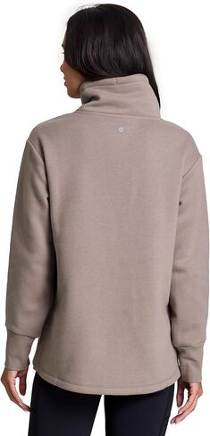 RBX Active Women's Fleece Sweatshirt with Pockets, Blended Cotton Fleece Tunic Pullover Relaxed Fit Cowl Neck Sweater in Kuwait