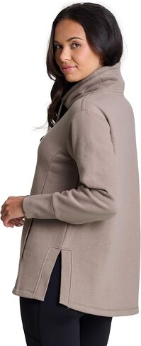 RBX Active Women's Fleece Sweatshirt with Pockets, Blended Cotton Fleece Tunic Pullover Relaxed Fit Cowl Neck Sweater in Kuwait