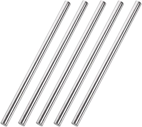 Uxcell 6 مم × 250 مم 304 قضيب مستدير من الفولاذ المقاوم للصدأ للحرف اليدوية - 5 قطع in Kuwait