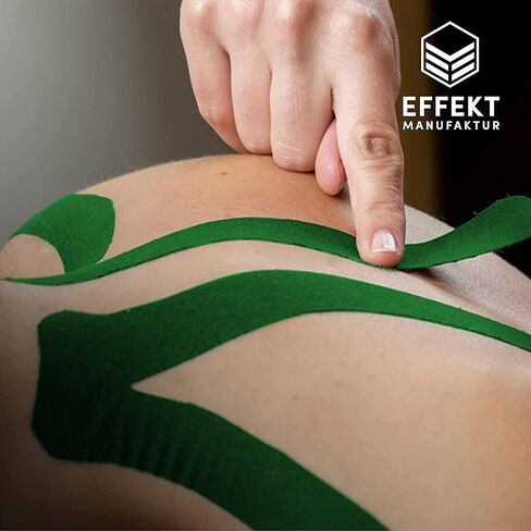 Effekt Pre Cut Kinesiology Tapes Waterproof (25 cm x 5 cm), 25 Strips - Elastic Physio Tape for Muscle Support and Injury Recovery, Medical Tape, Breathable Sports Tape (Red) in Saudi Arabia
