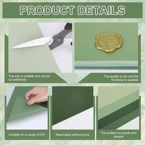 AnyDesign 40 Sheet 8.5 x 11 Inch Sage Green Thick Paper Card Stock 4 Colors Paper Cards Colored Scrapbook Paper for Prints DIY Arts Crafts Making School Office Home Supplies, 65lb in Saudi Arabia