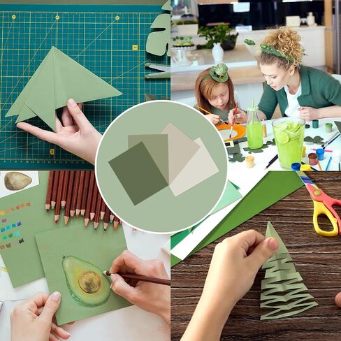 AnyDesign 40 Sheet 8.5 x 11 Inch Sage Green Thick Paper Card Stock 4 Colors Paper Cards Colored Scrapbook Paper for Prints DIY Arts Crafts Making School Office Home Supplies, 65lb in Saudi Arabia