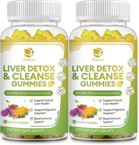 علكات تطهير الكبد وإزالة السموم والإصلاح - 24 عشبة قوية مع 3000 مجم من شوك الحليب وسيليمارين والهندباء ومستخلص الخرشوف والتوت - بدون سكر ونكهة الأناناس - 120 قطعة in Kuwait