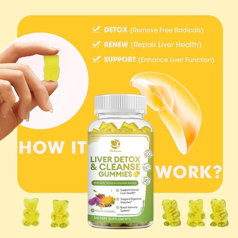 علكات تطهير الكبد وإزالة السموم والإصلاح - 24 عشبة قوية مع 3000 مجم من شوك الحليب وسيليمارين والهندباء ومستخلص الخرشوف والتوت - بدون سكر ونكهة الأناناس - 120 قطعة in Kuwait