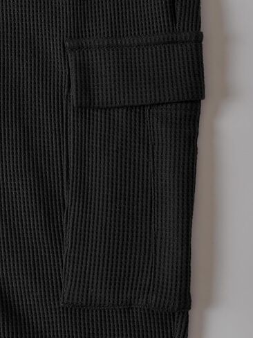 Latuza Women's Waffle Knit Lounge Pants Comfy Cinch Bottom Cargo Joggers in Saudi Arabia