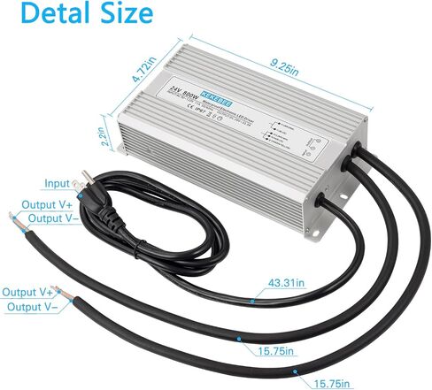سائق LED 24V800W مزود طاقة مقاوم للماء 90-120 فولت إلى 24V33.3A AC إلى DC محول IP67 محول الجهد المنخفض مناسب للإضاءة LED الداخلية والخارجية وأي جهاز 24V DC in Kuwait