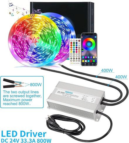 سائق LED 24V800W مزود طاقة مقاوم للماء 90-120 فولت إلى 24V33.3A AC إلى DC محول IP67 محول الجهد المنخفض مناسب للإضاءة LED الداخلية والخارجية وأي جهاز 24V DC in Kuwait