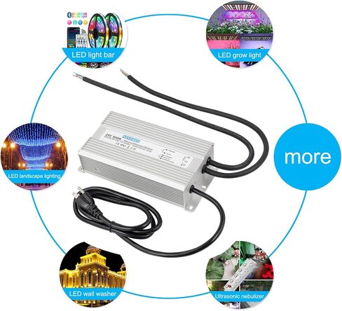 سائق LED 24V800W مزود طاقة مقاوم للماء 90-120 فولت إلى 24V33.3A AC إلى DC محول IP67 محول الجهد المنخفض مناسب للإضاءة LED الداخلية والخارجية وأي جهاز 24V DC in Kuwait