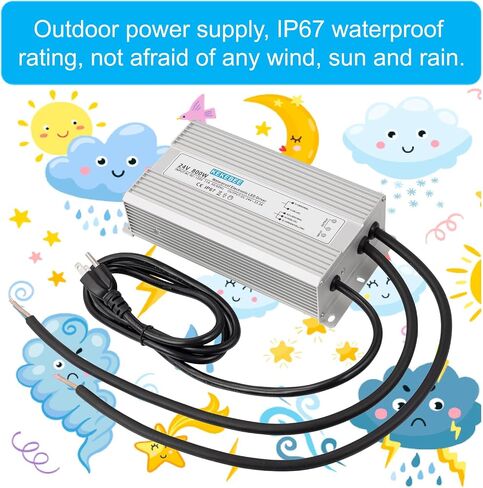 سائق LED 24V800W مزود طاقة مقاوم للماء 90-120 فولت إلى 24V33.3A AC إلى DC محول IP67 محول الجهد المنخفض مناسب للإضاءة LED الداخلية والخارجية وأي جهاز 24V DC in Kuwait