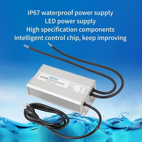 سائق LED 24V800W مزود طاقة مقاوم للماء 90-120 فولت إلى 24V33.3A AC إلى DC محول IP67 محول الجهد المنخفض مناسب للإضاءة LED الداخلية والخارجية وأي جهاز 24V DC in Kuwait