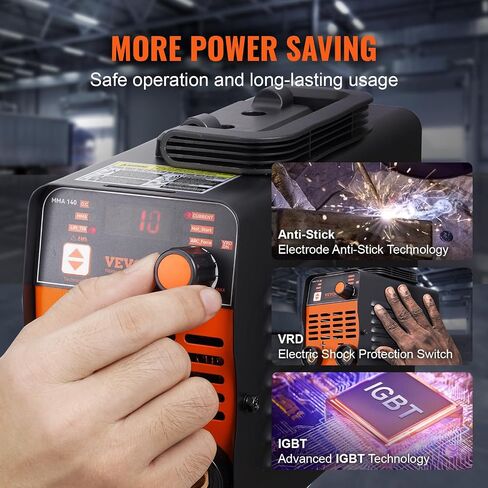 VEVOR Stick Welder, 140A ARC/Lift TIG 2-IN-1 Welding Machine with IGBT Inverter 110V/220V Portable MMA Welder Machine with Hot Start, Arc force and Anti-Stick in Saudi Arabia