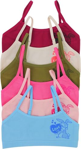 ToBeInStyle Girl’s Pack of 6 Fun Print Training Bras Top Wire-Free Non-Padded in Kuwait
