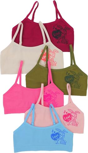 ToBeInStyle Girl’s Pack of 6 Fun Print Training Bras Top Wire-Free Non-Padded in Kuwait