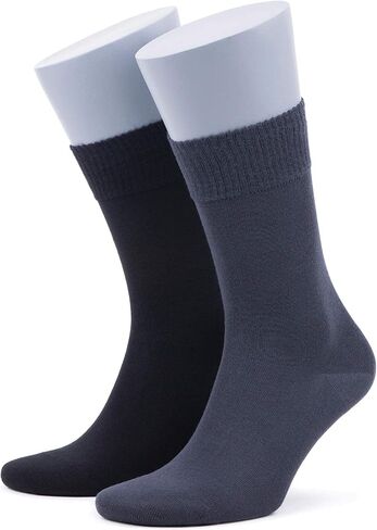 Men’s Diabetic – Rayon Made From Bamboo, Super Thin, Odor Free & Breathable, Calf Socks, Crew Socks (2 Pack) in Kuwait