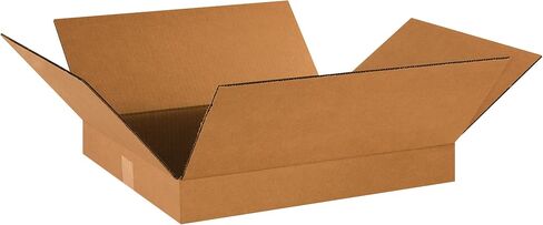 BOX USA 18 × 16 × 2 صناديق من الورق المقوى المموج، مسطحة 18 بوصة طول × 16 بوصة عرض × 2 بوصة ارتفاع، عبوة من 25 قطعة | الشحن، التعبئة والتغليف، النقل، صندوق تخزين للمنزل أو العمل، صناديق بالجملة قوية in Saudi Arabia