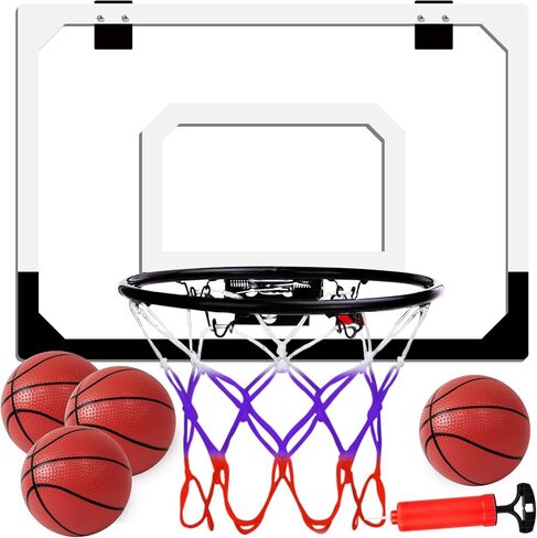 Basketball Hoop Indoor for Kids, Over The Door Mini Basketball Hoop with 4 Balls & Electronic Scoreboard, Bedroom&Office Basketball Toy Gift for Boys Girls Teens and Adults in Saudi Arabia