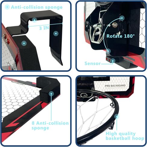 Basketball Hoop Indoor for Kids, Over The Door Mini Basketball Hoop with 4 Balls & Electronic Scoreboard, Bedroom&Office Basketball Toy Gift for Boys Girls Teens and Adults in Saudi Arabia