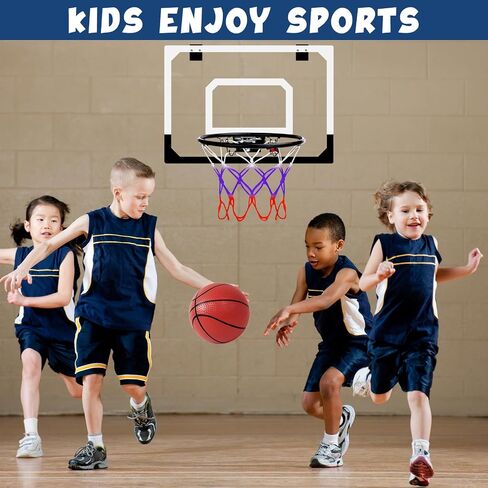 Basketball Hoop Indoor for Kids, Over The Door Mini Basketball Hoop with 4 Balls & Electronic Scoreboard, Bedroom&Office Basketball Toy Gift for Boys Girls Teens and Adults in Saudi Arabia
