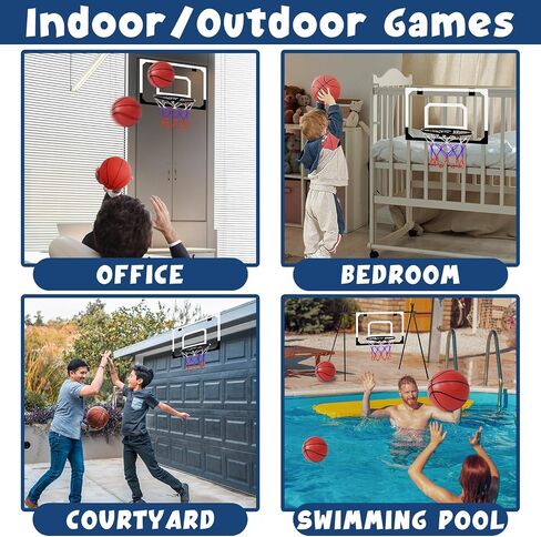 Basketball Hoop Indoor for Kids, Over The Door Mini Basketball Hoop with 4 Balls & Electronic Scoreboard, Bedroom&Office Basketball Toy Gift for Boys Girls Teens and Adults in Saudi Arabia