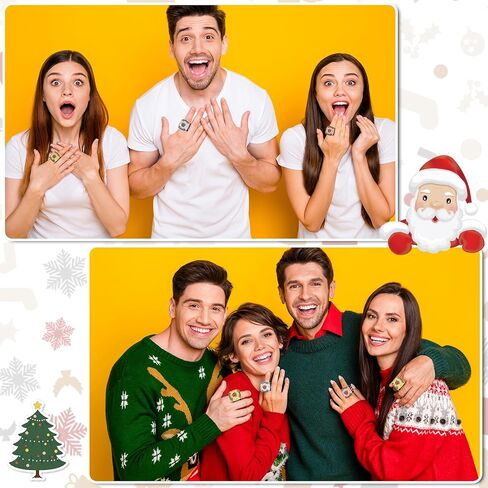 3 Sets Ugly Christmas Sweater Championship Trophy Ring Award Medal with Acrylic Display Stand 1st, 2nd, 3rd Place Medal Etched on Side for Ugliest Sweater Party Competition in Saudi Arabia