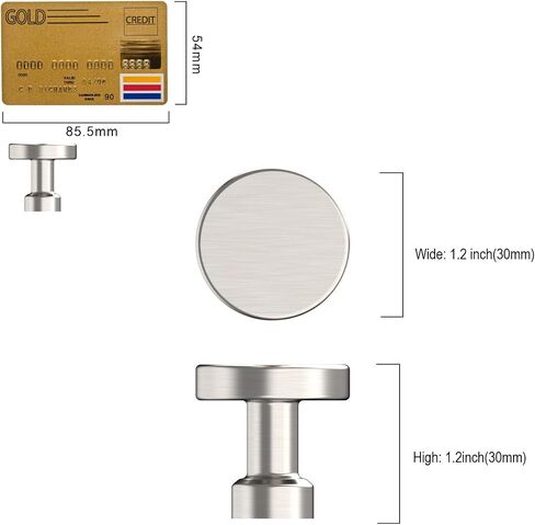 Amerdeco 10 Pack Polished Chrome Kitchen Cabinet Knobs Single Hole Cabinet Pulls Round Drawer Knobs Dresser Knobs and Pulls for Bathroom Cabinets in Kuwait