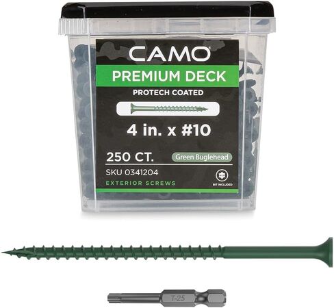 براغي CAMO Premium Deck مقاس 4 بوصات #10 ProTech (50 قطعة، أخضر) in Kuwait