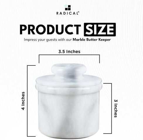 Radicaln Butter Dish Keeper Brown Handmade Marble Cold Crock Butter Holder Pot - French Style Deep Covered Butter with Lid in Saudi Arabia