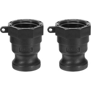 PATIKIL Poly Cam Lock Fittings, 2 Pcs Part a 1" Male Adapter x 1" Female NPT Thread Cam Groove Hose Fittings Polypropylene Cam Lock Fittings, Black