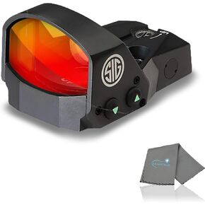 Sig SOR11000 Romeo1 Reflex Sight | 1x30mm | 3 MOA Red Dot Reticle | IPX7 Waterproof Protection & Fog-Proof Performance | with a Lumintrail Microfiber Cleaning Cloth