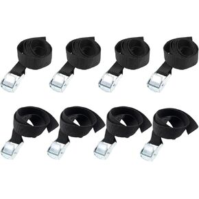 MECCANIXITY Lashing Strap 0.5m x 25mm 1m x 25mm Cargo Tie Down Straps Buckle Up to 80Kg for Kayaks and Cargo, Pack of 8
