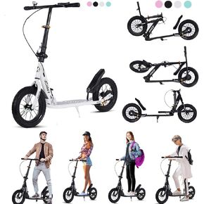 Adult Kick Scooter 330 Lbs, Folding Commuter Scooter for Adults & Teens, 290mm Big Wheel, Adjustable Heigh, Rear Holding Brake, Lightweight Sports Scooter for Indoor and Outdoor