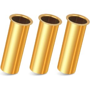 Brass Drain Tube, 3 x 1 Inches Boat Drain Plug Tube, Livewell Overflow Drain Tube for Transom, Motorwell, Splashwell, Livewell or Baitwell Installation - 3 Pack