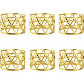 Gold Napkin Rings Set of 6 Thanksgiving Christmas Holiday Napkin Ring Holders Metal Fall Turkey Brass Gingerbread Nutcracker Thankful Decorative Table Setting