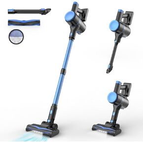 N8 Cordless Vacuum Cleaner, Lightweight Stick Vacuum with Powerful Suction, 2200mAh Battery, 40 Mins Runtime, Self-Standing, Rechargeable Vacuum Cleaners for Home Hardwood Floor Carpet Pet Hair