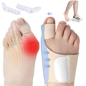 4PCs Bunion Corrector for Women & Men, Orthopedic Bunion Splint, Big Toe Separator Pain Relief, Non-Surgical Hallux Valgus Correction, Adjustable Bunion Splint, Day Night Support