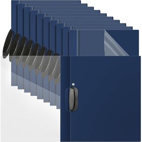 Teling 24pcs Clear Report Covers with Clip Plastic Presentation Covers Presentation Folders Paper Binder for Classroom Business Files Document School Office, 9.4 x 11.8 Inches