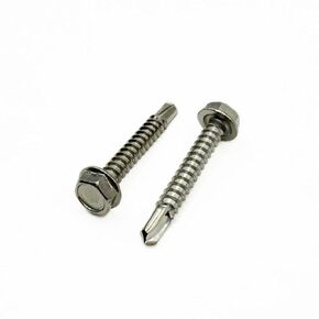 Self-Drilling Screws, TEK Screws, Grade 410 Stainless Steel, #14 X 1 Hex Washer Head, Ideal for Metal Applications, Pack of 250
