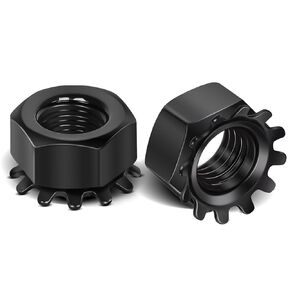 M5-0.8 Keps Lock Nut, 304 Stainless Steel 18-8, K-Lock Keps Nuts, Black Finish, 50 PCS