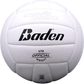 Baden Soft Strike Cushioned Synthetic Leather Recreational Volleyball - Indoor/Outdoor for Beginners & Youth - Official Size